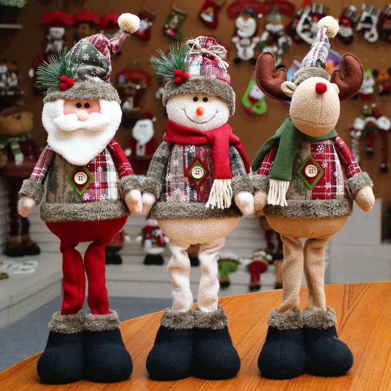 Nutcracker Figurine - ตุ๊กตาตกแต่งต้นคริสต์มาส ซานต้า มนุษย์หิมะ และกวางเรนเดียร์ สำหรับตกแต่งบ้าน ของขวัญวันเกิด