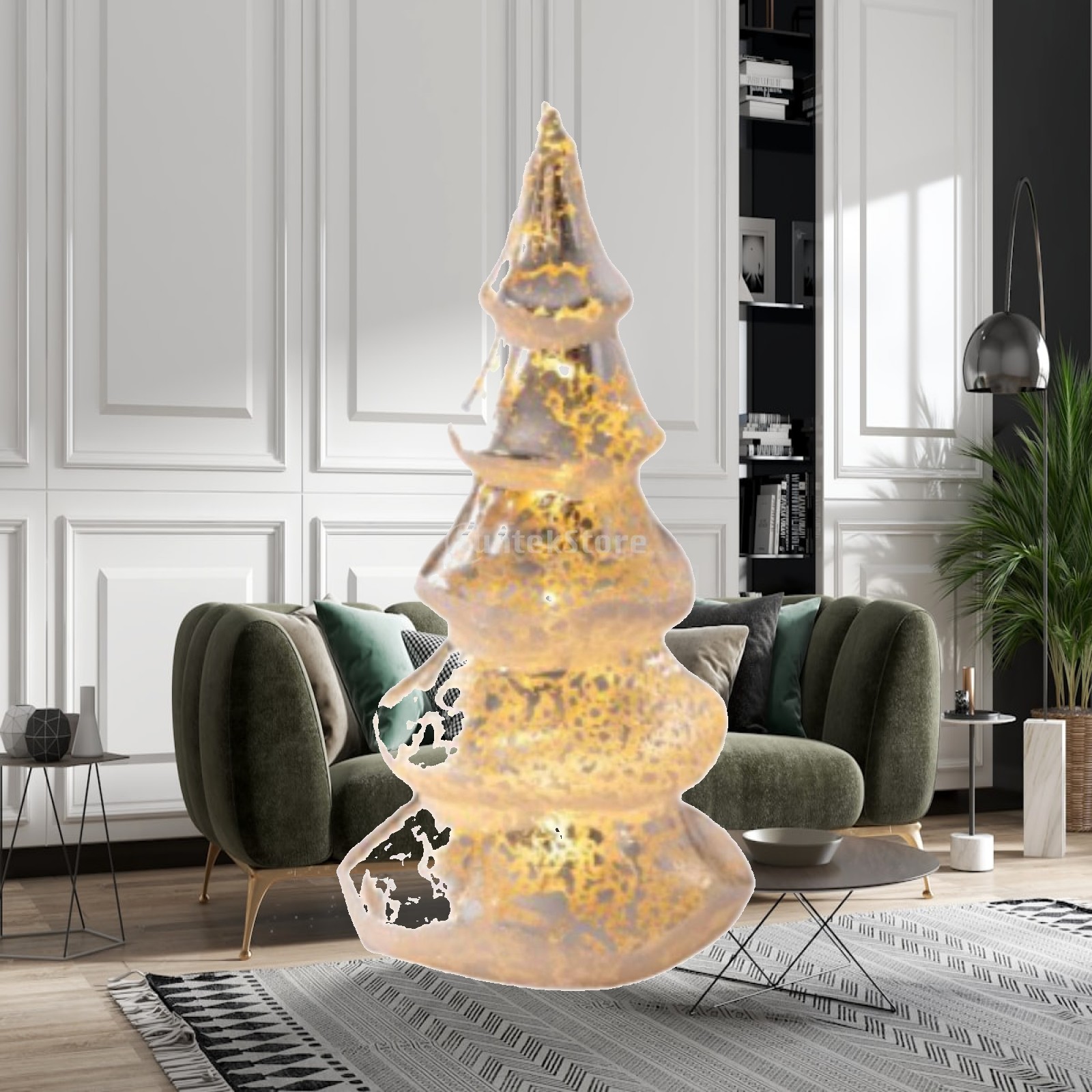 Christmas Tree Artificial - ต้นคริสต์มาสประดิษฐ์ ของตกแต่งรูปแก้ว สำหรับตั้งโต๊ะ ชั้นวาง ตู้ หน้าต่าง