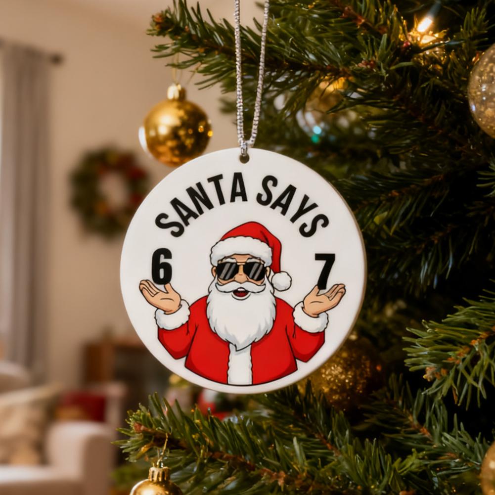 Christmas Stocking Hanging - เครื่องประดับคริสต์มาสรูปซานต้าตลกๆ คำพูดตลกๆ 67 คำ, เครื่องประดับมีม 67