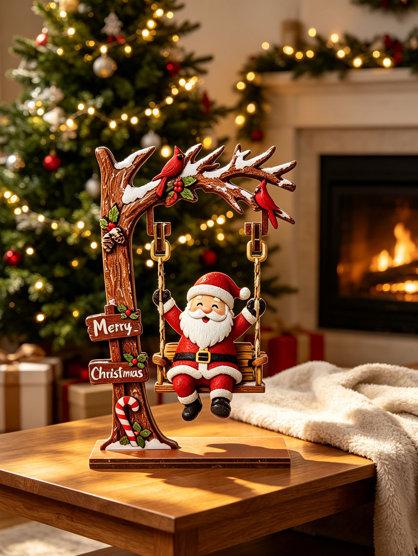 Nutcracker Figurine - ของตกแต่งคริสต์มาสทำจากไม้, งานฝีมือคริสต์มาสแนวสวิงสุดสนุก, เหมาะสำหรับใช้เป็นของประดับตกแต่งบนโต๊ะ, ของตกแต่งสำหรับงานปาร์ตี้ในช่วงเทศกาล, และของตกแต่งสำหรับโต๊ะทำงานหรือชั้นวางหนังสือในบ้านและสำนักงาน