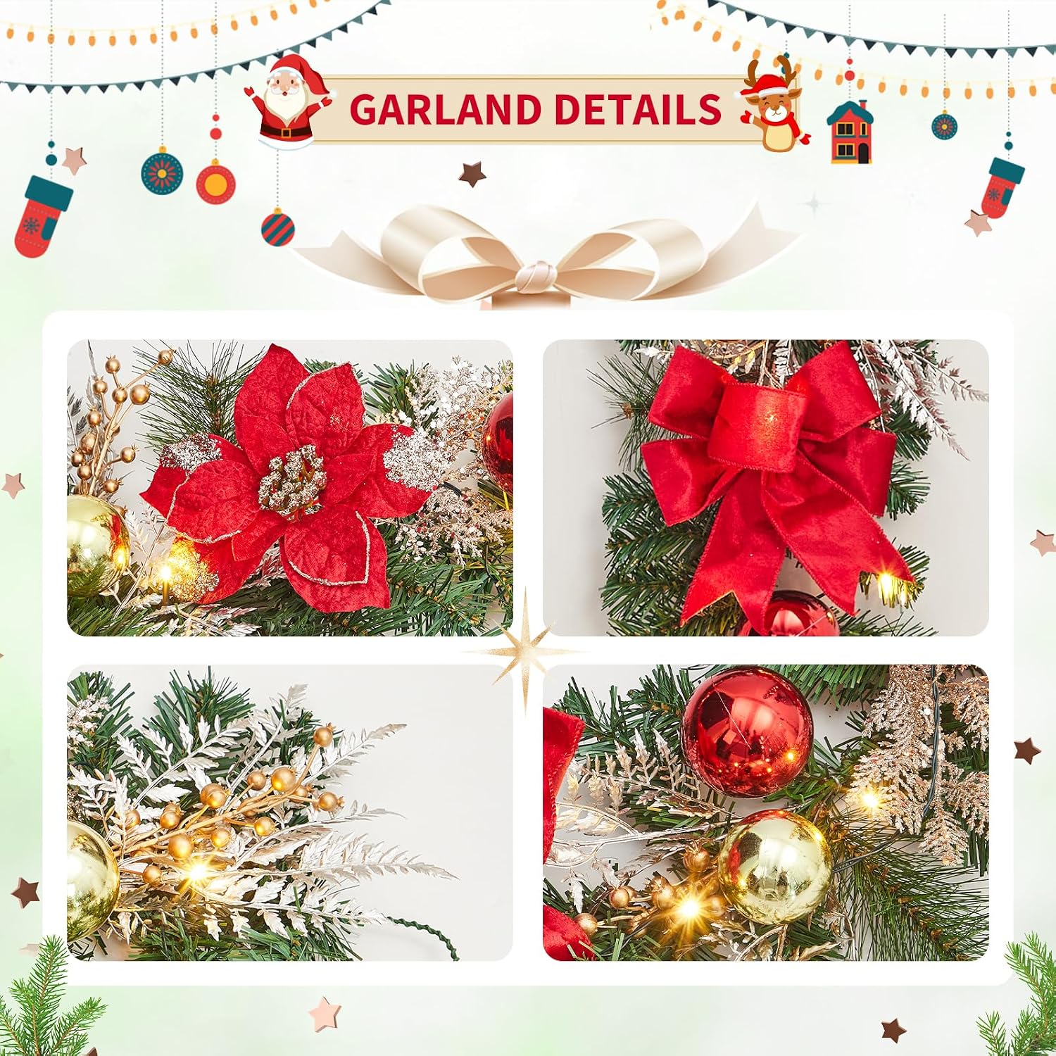 Garvee พวงมาลัยคริสต์มาสประดับ - Led Fairy String Lights บทวิจารณ์และราคา