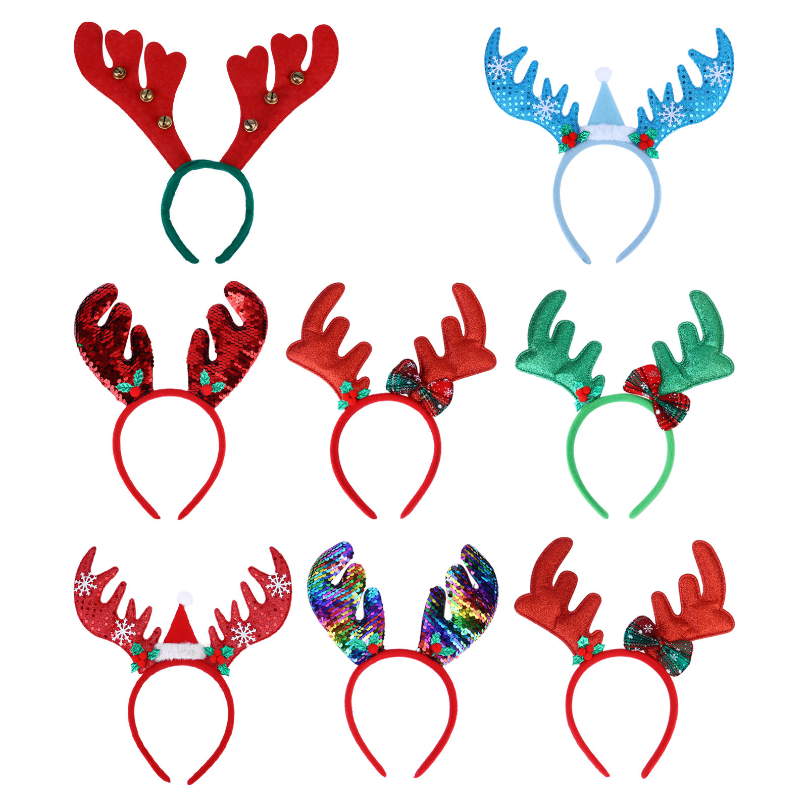 8 ชิ้น ที่คาดผมเขากวางสีชมพู เ - Reindeer Antlers Headband บทวิจารณ์และราคา