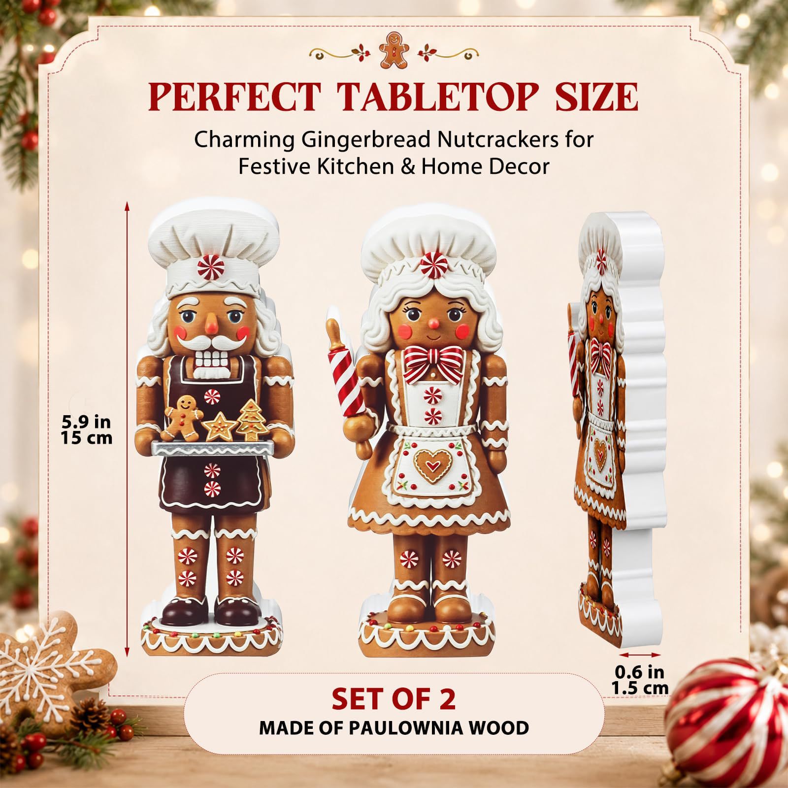 ชุดของตกแต่งไม้รูปตุ๊กตาถั่วแต - Nutcracker Figurine บทวิจารณ์และราคา