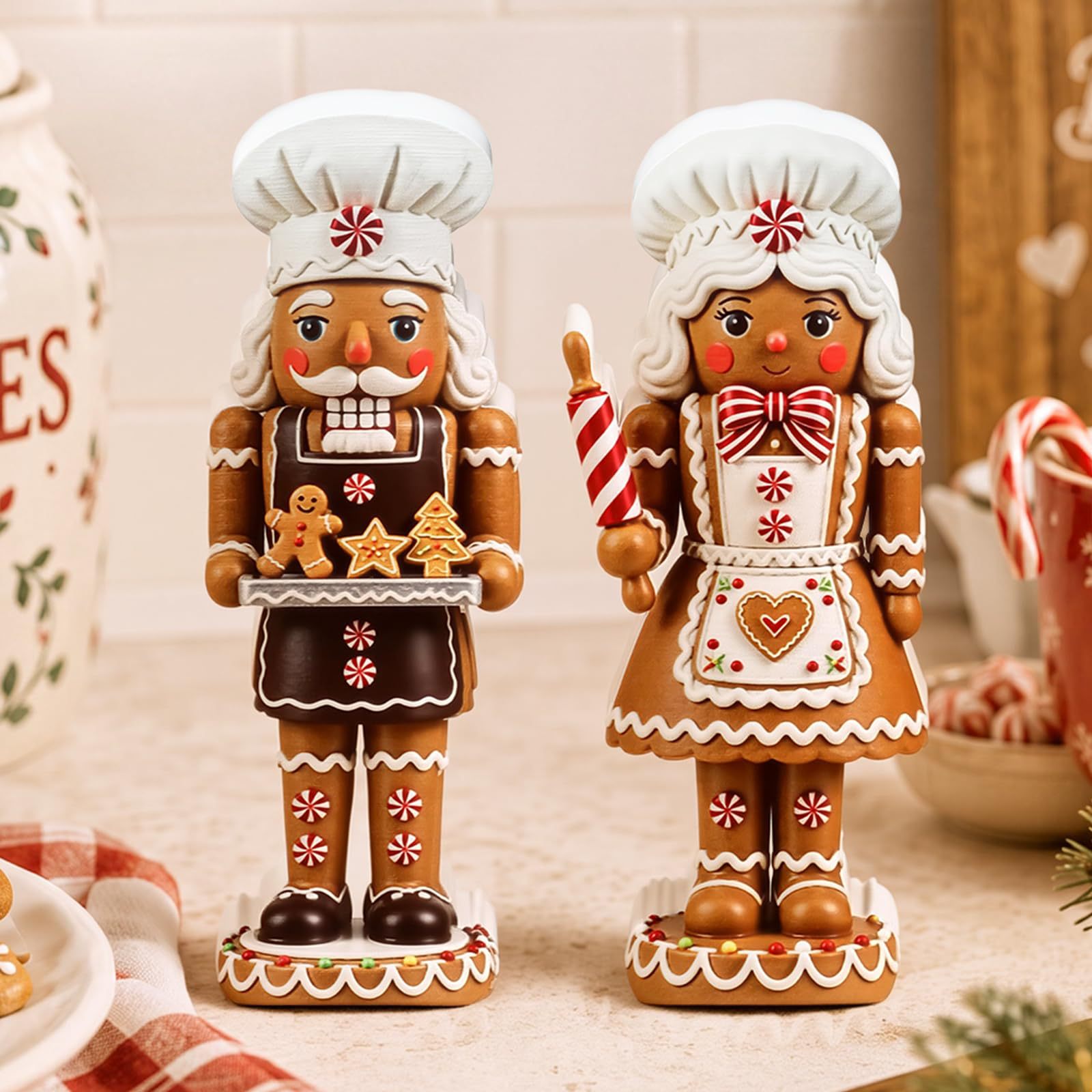 ชุดของตกแต่งไม้รูปตุ๊กตาถั่วแต - Nutcracker Figurine บทวิจารณ์และราคา
