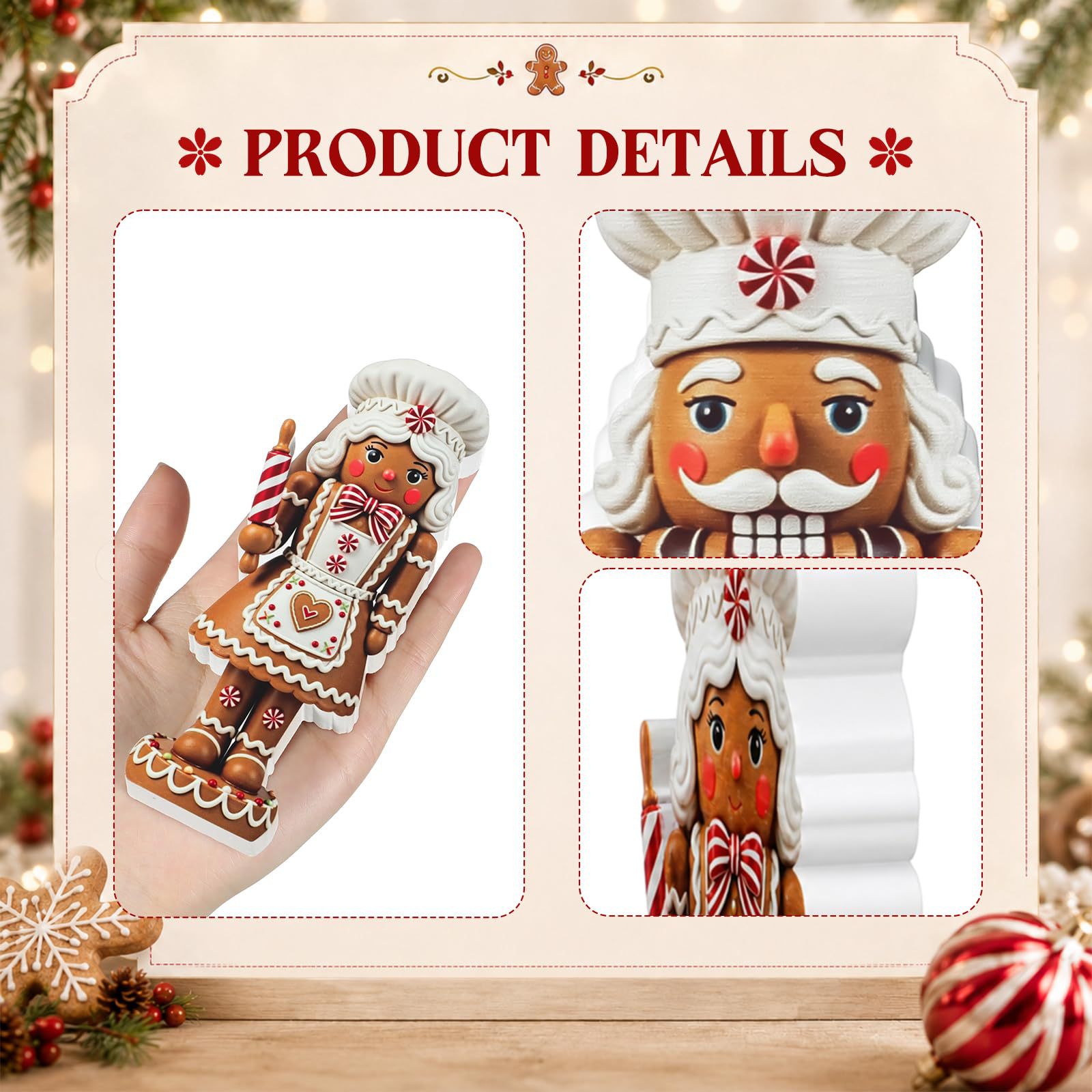 ชุดของตกแต่งไม้รูปตุ๊กตาถั่วแต - Nutcracker Figurine บทวิจารณ์และราคา