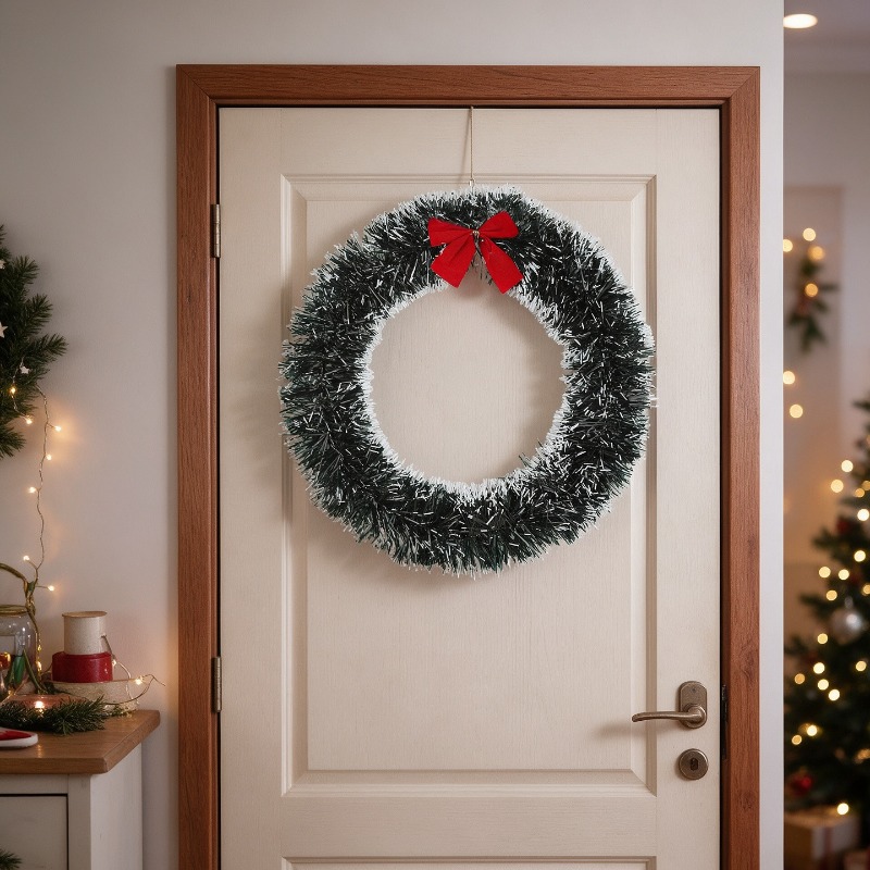 พวงหรีดคริสต์มาสแบบเรียบง่าย ป - Tinsel Garland Decoration บทวิจารณ์และราคา