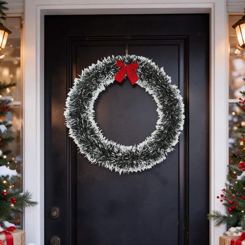 พวงหรีดคริสต์มาสแบบเรียบง่าย ป - Tinsel Garland Decoration บทวิจารณ์และราคา