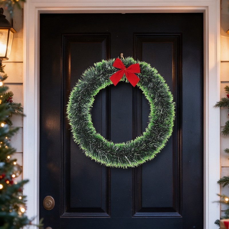 พวงหรีดคริสต์มาสแบบเรียบง่าย ป - Tinsel Garland Decoration บทวิจารณ์และราคา